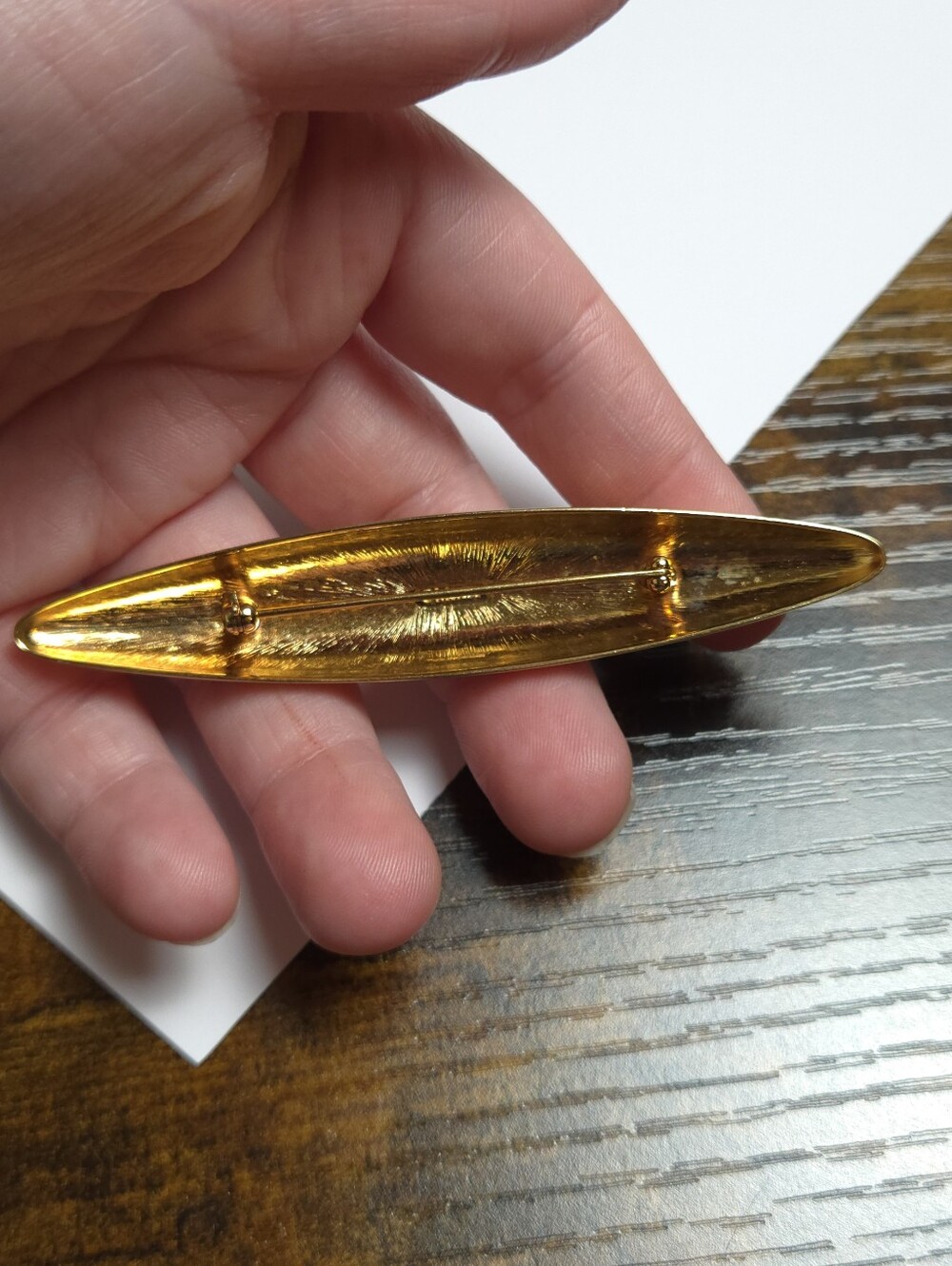 Vintage Monet Gold Tone Rounded Bar Brooch - Picture 4 of 7